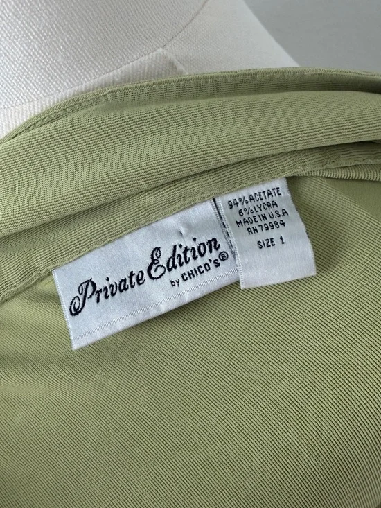 Chico’s Private Edition Light Green Button Top - Picture 3 of 7